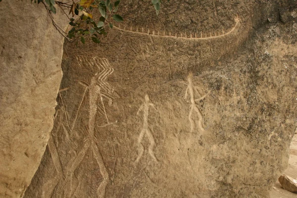 Prehistoric rock carvings at Gobustan